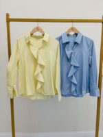 Chemise Jabot Fluide En Coton Et Lin Élégance Féminine – Image 2