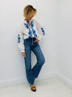 Jean Wide Leg À Boutonnage Apparent Taille Haute Esprit Vintage Moderne – Image 4