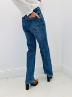 Jean Wide Leg À Boutonnage Apparent Taille Haute Esprit Vintage Moderne – Image 3