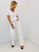 T-Shirt Col V Brodé “Le Grand Amour” En Coton Doux – Image 3