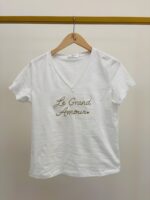 T-Shirt Col V Brodé “Le Grand Amour” En Coton Doux – Image 4