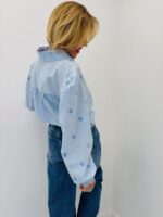 Chemise Vichy Brodée En Coton Col Froncé Esprit Romantique – Image 3