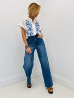 Jean Wide Leg Denim Délavé Coupe Droite Moderne – Image 5