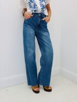 Jean Wide Leg Denim Délavé Coupe Droite Moderne – Image 3