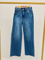 Jean Wide Leg Denim Délavé Coupe Droite Moderne – Image 4