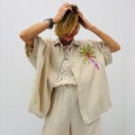 Chemise En Gaze De Coton Brodée Palmier Esprit Estival Chic