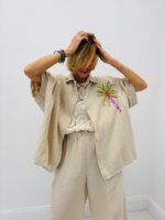 Chemise En Gaze De Coton Brodée Palmier Esprit Estival Chic