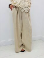 Pantalon En Gaze De Coton Coupe Fluide Taille Élastique Confort Absolu