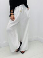 Pantalon En Gaze De Coton Coupe Fluide Taille Élastique Confort Absolu – Image 4