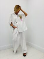 Chemise En Gaze De Coton Brodée Palmier Esprit Estival Chic – Image 4