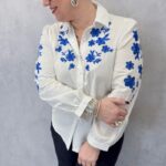 Chemise Brodée Florale En Coton