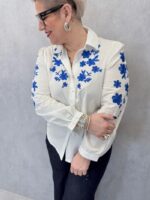 Chemise Brodée Florale En Coton