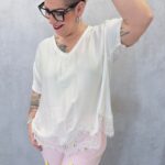 Top Fluide En Viscose Avec Dentelle