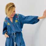 Chemise Vichy Brodée En Coton Col Froncé Esprit Romantique