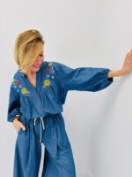 Chemise Vichy Brodée En Coton Col Froncé Esprit Romantique