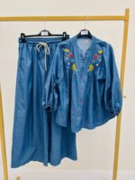 Chemise Vichy Brodée En Coton Col Froncé Esprit Romantique – Image 3