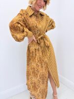 Robe Chemise Patchwork Imprimé & Rayures – Image 5