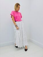 Jupe Longue Plissée Motif Pois – Image 3