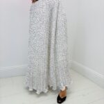 Jupe Longue Plissée Motif Pois