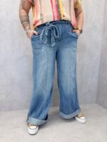 Jean Large À Ceinture Tressée Esprit Bohème Chic – Image 2