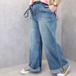 Jean Large À Ceinture Tressée Esprit Bohème Chic