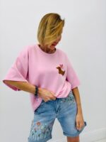 T-shirt Matière Épaisse Imprimé Cœur – Image 2