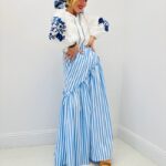 Jupe Longue Rayée À Volants