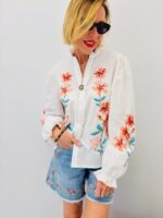 Chemise Brodée Fleurie En Coton – Image 4