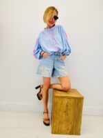 Short En Jean Dentelle Florale – Image 5