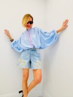 Short En Jean Dentelle Florale