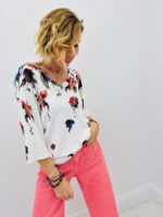 Pull col V imprimé automnal