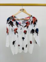 Pull col V imprimé automnal – Image 4