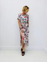 Robe Drapée à Nœud Fleurie – Image 3