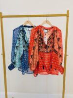 Blouse Bohème Brodée À Imprimé Floral - Marque GOLD&SILVER – Image 2