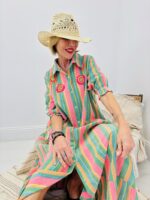 Robe Chemise Bohème Rayée À Détails Brodés - Marque GOLD&SILVER – Image 5