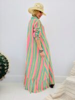 Robe Chemise Bohème Rayée À Détails Brodés - Marque GOLD&SILVER – Image 6