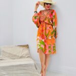 Robe Bohème Fluide À Imprimé Tropical Et Broderies Artisanales - Marque GOLD&SILVER