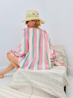 Blouse Bohème Rayée En Coton À Broderies Colorées - Marque GOLD&SILVER – Image 5