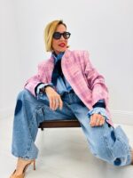 Veste Tailleur Courte À Carreaux