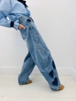 Jean Large Coupe Barrel À Motifs Cœurs – Image 4