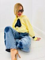 Blouse Romantique À Col Volanté Et Nœud Contrasté – Image 5