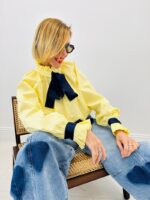 Blouse Romantique À Col Volanté Et Nœud Contrasté – Image 3