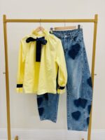 Blouse Romantique À Col Volanté Et Nœud Contrasté – Image 2