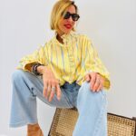 Chemise Romantique Rayée À Volants