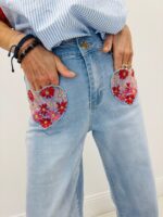 Jean Wide Leg à Poches Cœur – Image 4