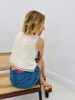 Gilet Crochet Détail Perles – Image 5