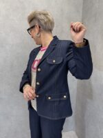 Ensemble Grande Taille Denim Chic – Blazer Structuré & Pantalon Large Élégant – Image 2