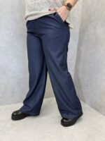 Ensemble Grande Taille Denim Chic – Blazer Structuré & Pantalon Large Élégant – Image 3