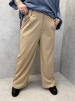 Pantalon Grande Taille Camel Coupe Droite – Élégance Moderne & Confort Absolu