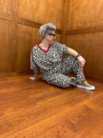 Ensemble Léopard Sport Chic Grande Taille À Bandes Contrastées – Image 5